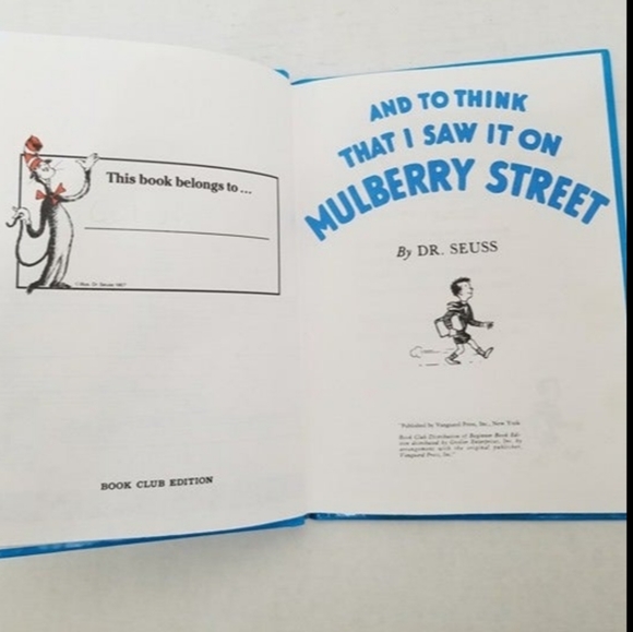 Dr. Seuss And To Think That I Saw It On Mulberry Street BOOK CLUB EDITION - Picture 3 of 5